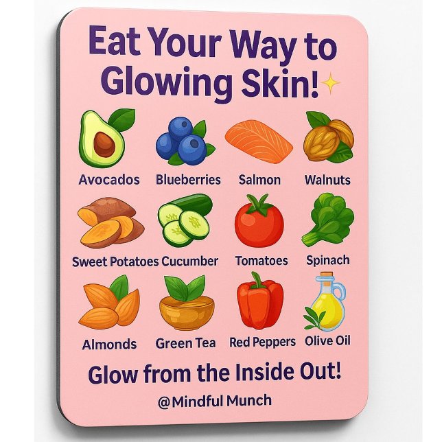 Imán ✨Healthy Skin Fridge Magnet (Glow from within—this fridge magnet highlights beauty-boosting foods for clear, radiant skin.)
