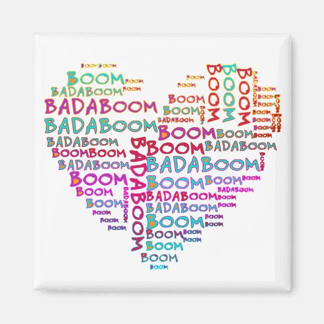 Imán Heart Badaboom | hacer su propio fondo (Frente)