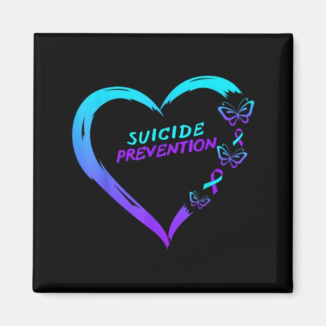Imán Heart Butterfly Suicide Prevention Awareness  (Frente)