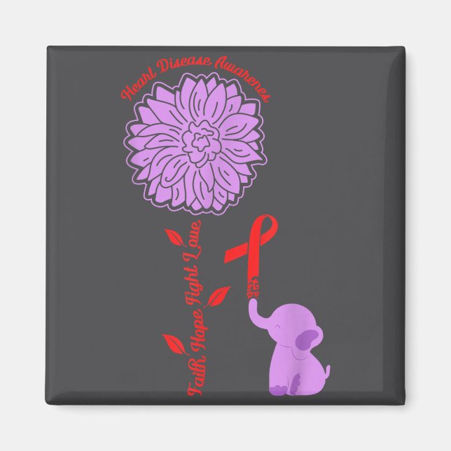 Imán Heart Disease Awareness Faith Hope Fight Love Card (Frente)