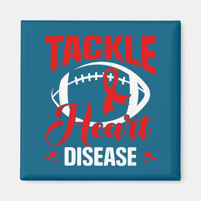 Imán Heart Disease Awareness Red Heart Tackle Heart Dis (Frente)
