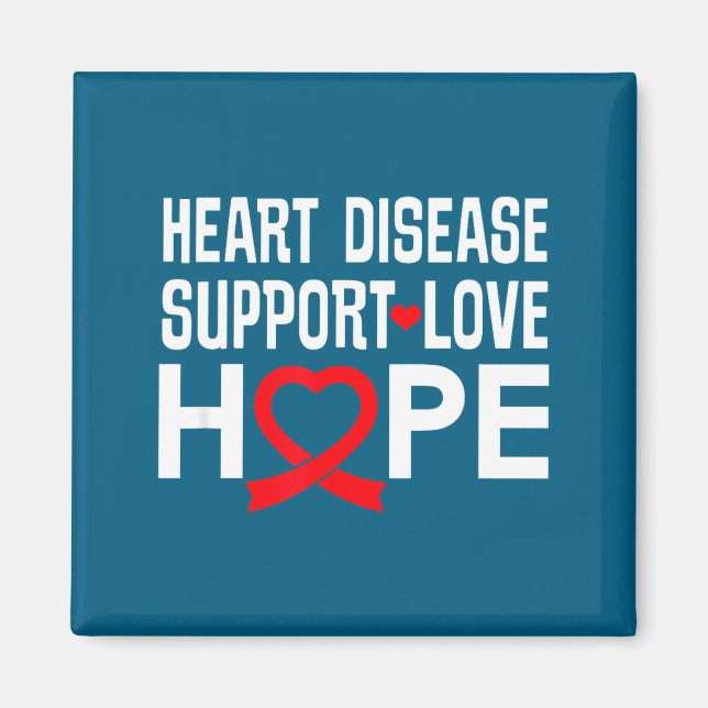 Imán Heart Disease Suprt Love Hope Red Ribbon  (Frente)