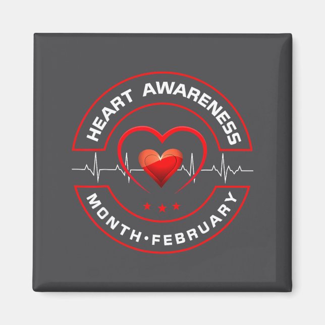 Imán Heart Health Month February American Heart Health  (Frente)