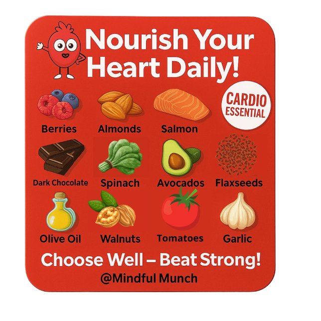 Imán ❤️ Heart Healthy Fridge Magnet (Protect your heart with foods that lower cholesterol and support circulation—displayed in one sleek )