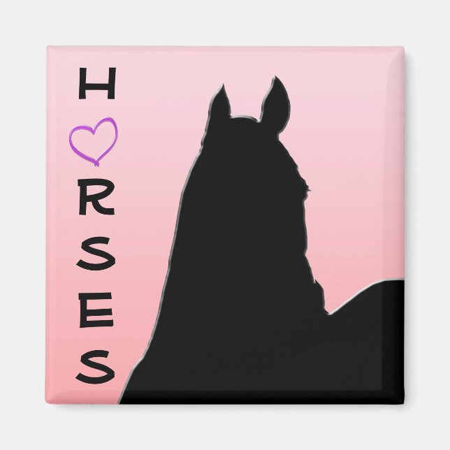 Imán Heart Horses I (Pink Faded) (Frente)