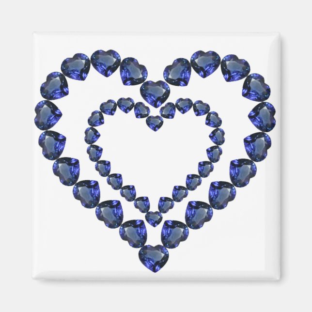 Imán Heart Sapphire Gemstone (Frente)