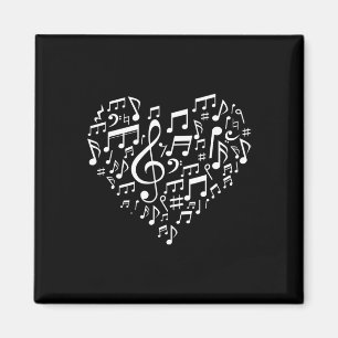 Imán Heart Shape Notas musicales Music Aovers Gifts Val