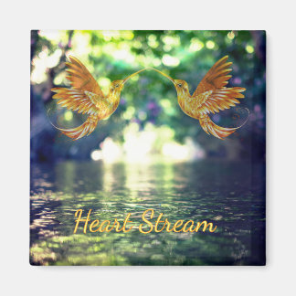 Imán Heart Stream - Golden Hummingbirds Magnet