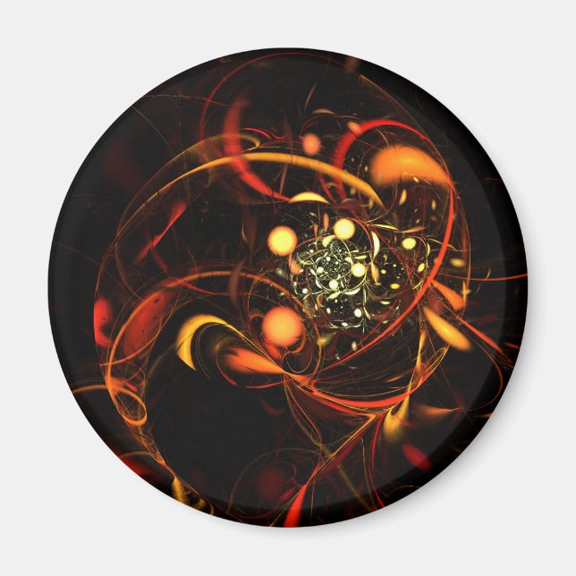Imán Heartbeat Abstract Art Round Magnet (Frente)