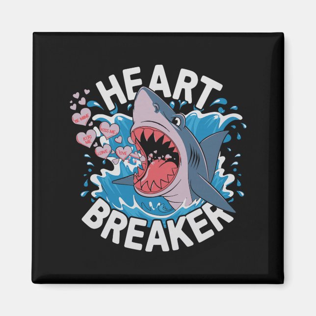 Imán Heartbreaker Shark Cute Funny Love Design For Vale (Frente)