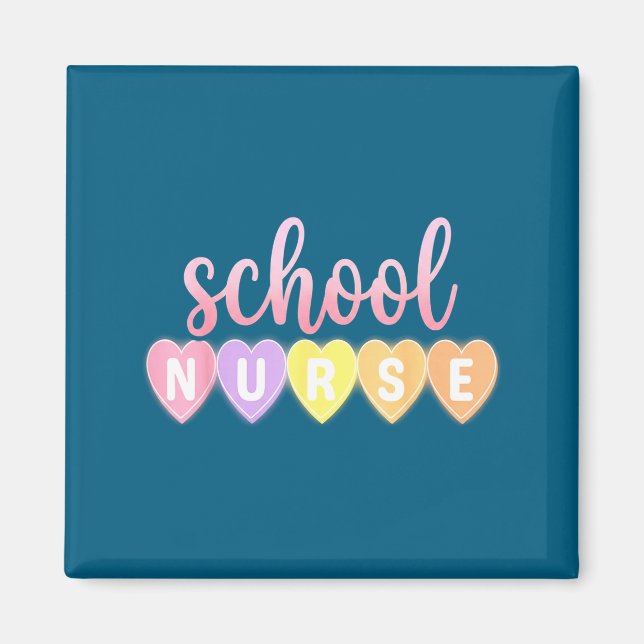 Imán Hearts School Nurse Medical Istant Valentines Day  (Frente)