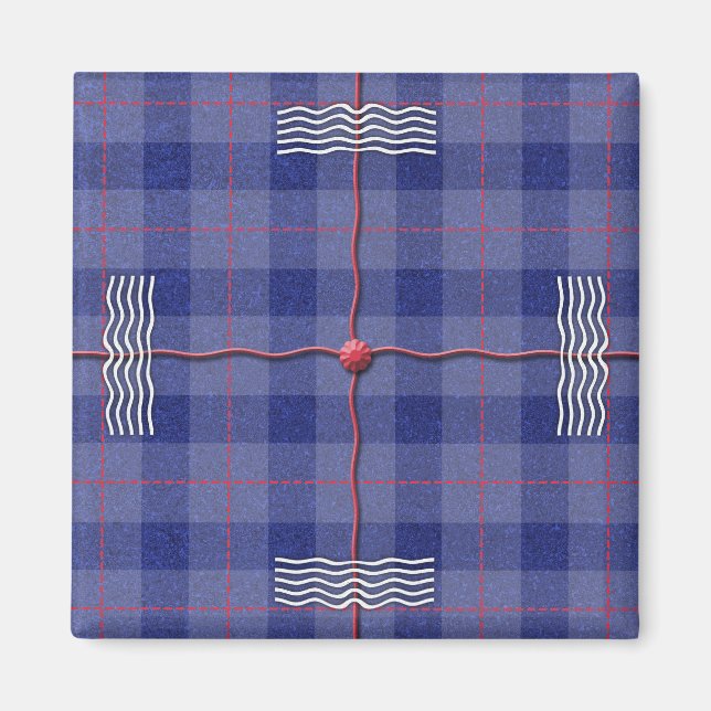 Imán Heather Blue Plaid (Frente)