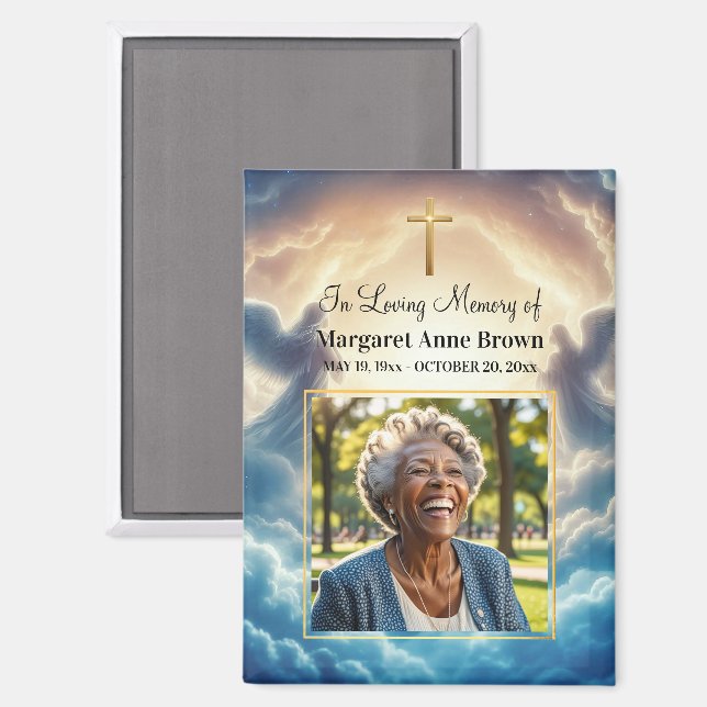 Imán Heaven and Angels Celebration Of Life Photo (Anverso/Reverso)