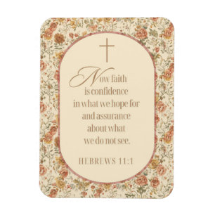 Imán Hebreos 11:1 Escrituras de la fe Floral Vintage
