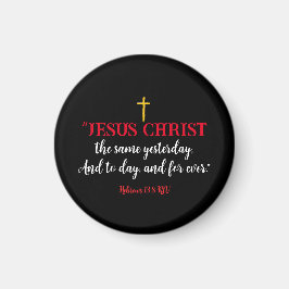 Imán Hebrews 13:8 Christian Bible Verse Black Magnet