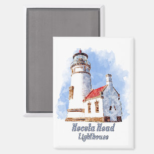 Imán Heceta Head Lighthouse Watercolor - Oregón