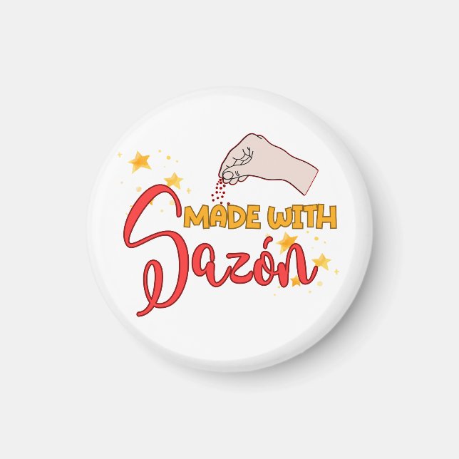 Imán Hecho con Sazón y con mucho sabor (Frente)