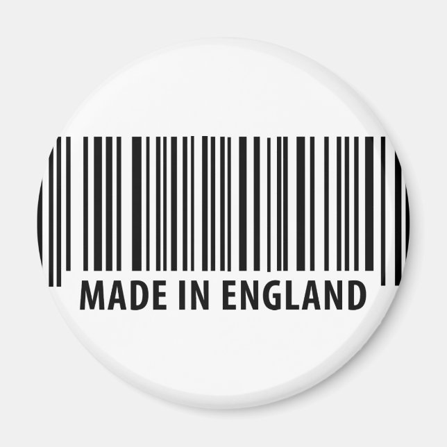 Imán hecho en england código de barras (Frente)