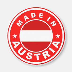 Imán hecho en etiqueta de la bandera de país de Austri