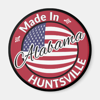 Imán Hecho en Huntsville Alabama Estrellas y Bandera de