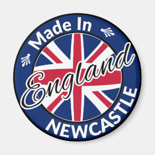 Imán Hecho en Newcastle, Inglaterra, bandera de la Uni