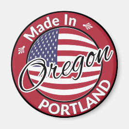 Imán Hecho en Portland, Oregon, bandera de EE.UU.