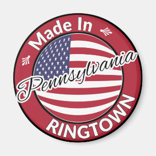 Imán Hecho en Ringtown Pennsylvania Bandera de los Esta