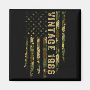 Imán Hecho Vintage En 1986 Bandera Americana Regalo 40