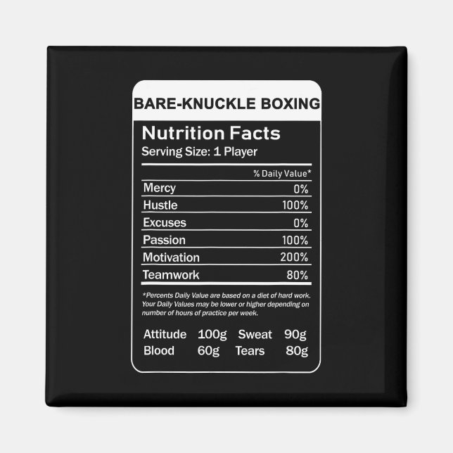 Imán Hechos de nutrición de boxeo con mango desnudo (Frente)