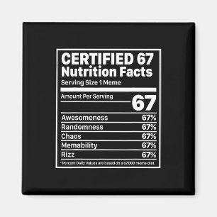 Imán Hechos Nutricionales Divertidos 67 Seis Siete Gene