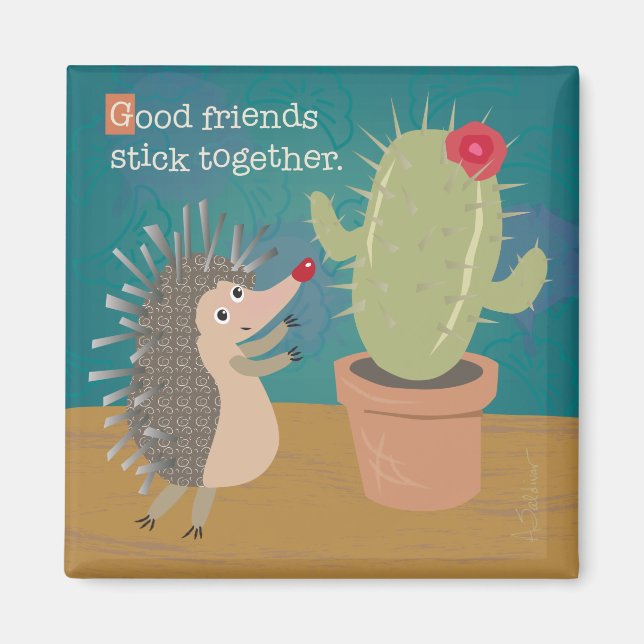 Imán Hedgehog Conoce Cactus Magnet (Frente)