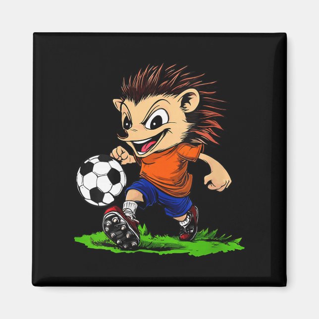 Imán Hedgehog Futbolista en V cuello femenino (Frente)