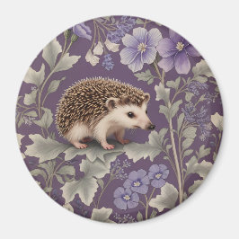 Imán Hedgehog Purple William Morris Inspired Floral
