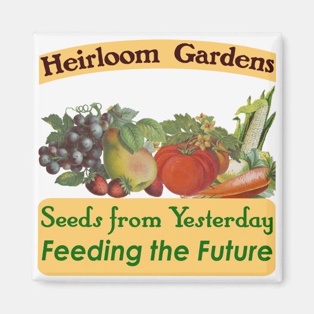 Imán Heirloom Gardens Green Saying (Frente)