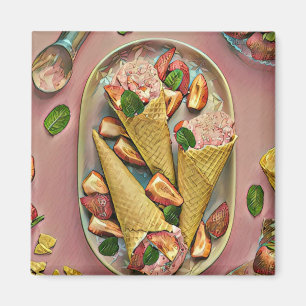 Imán Helado de fresa