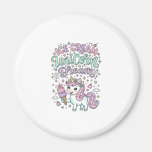 Imán Helado de Unicornio Sueño de Unicornio Mono Pastel