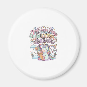 Imán Helado de Unicornio Sueño de Unicornio Tipografía