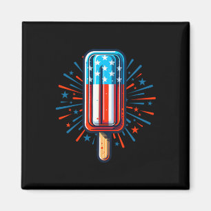 Imán Helado del 4 de julio Bandera Americana Patriótica