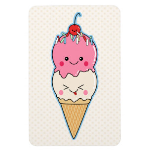 Imán Helado lindo de Kawaii