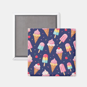 Imán Helado, paletas y patrón de cerezas
