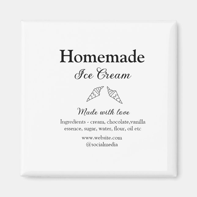 Imán Helados caseros añaden ingredientes hechos con amo (Frente)