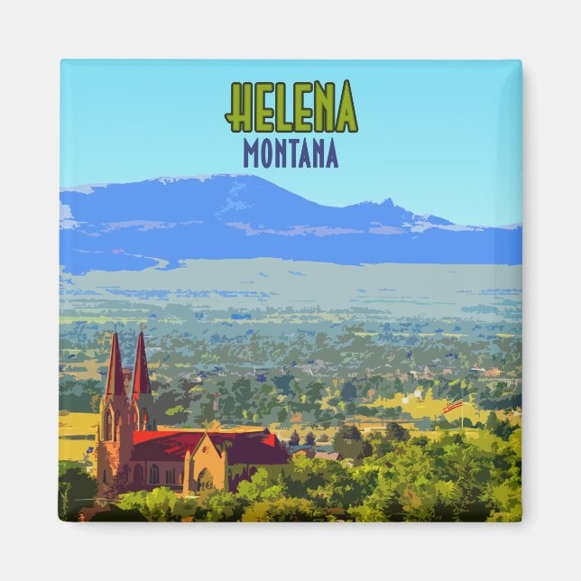 Imán Helena Montana Sleeping Giant Mountains Vintage (Frente)