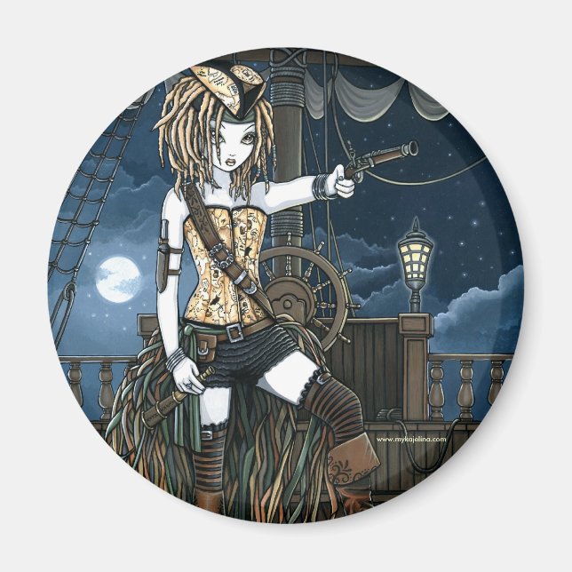Imán "Helena" Sky Pirate Ship Moon Fae Magnet (Frente)