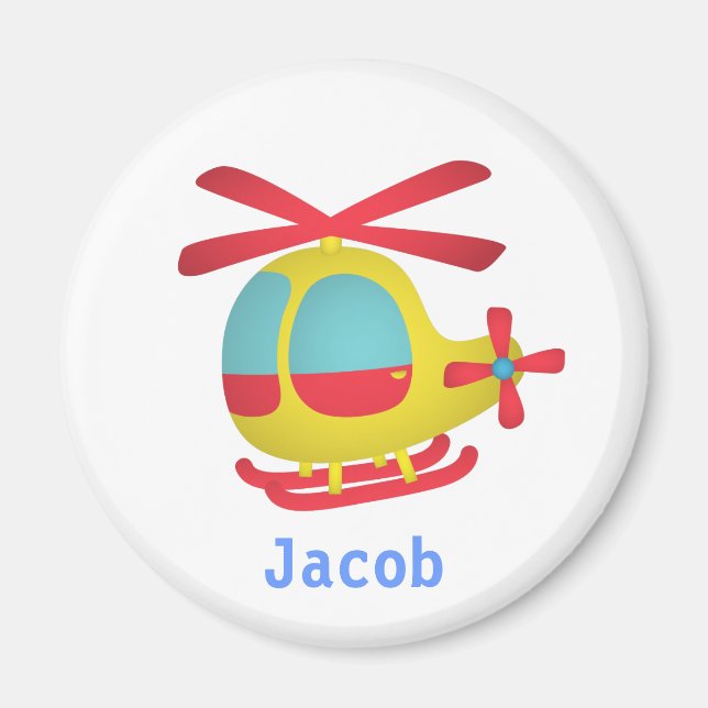 Imán Helicóptero lindo y colorido para los niños (Frente)