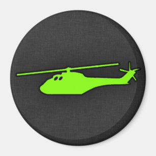 Imán Helicóptero verde chartreuse, de neón