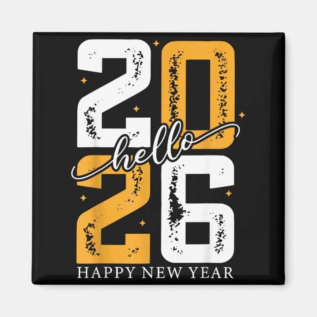 Imán Hello 2026 Happy New Year 2026 New Year's Eve Part (Frente)