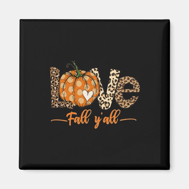 Imán Hello Fall Pumpkin Love Fall Y'All LeoparPeace L (Frente)