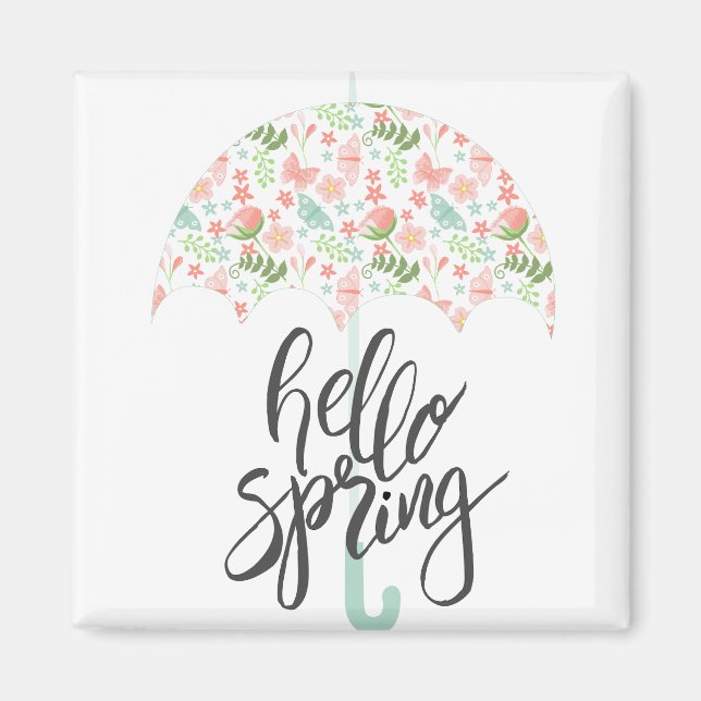 Imán Hello Spring Umbrella (Frente)