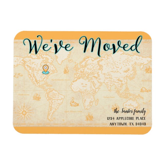 Imán Hemos movido el viejo mapa global de tiempos (Horizontal)
