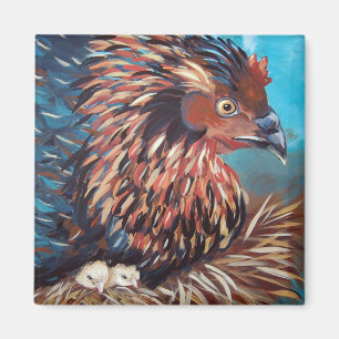 Imán Hen con pollos